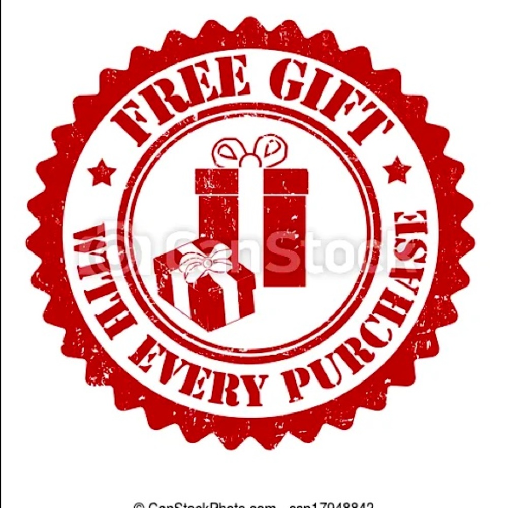 The more you spend the bigger the gift! No stickers! real stuff!